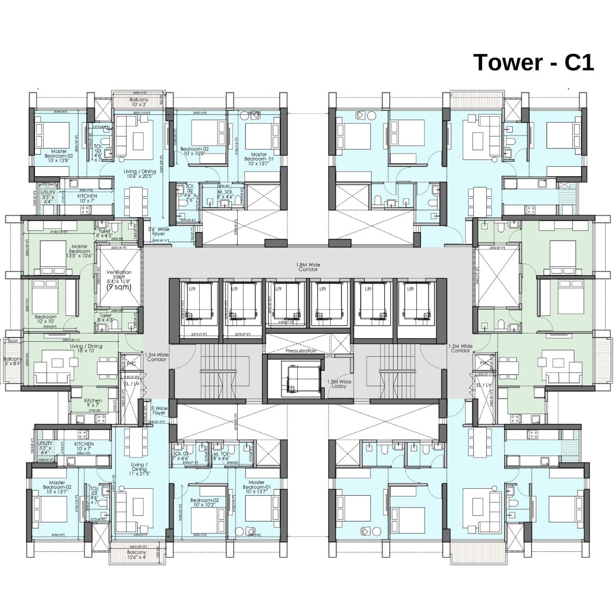 Runwal-25-hour-life-Floor-Plan-Tower-C1